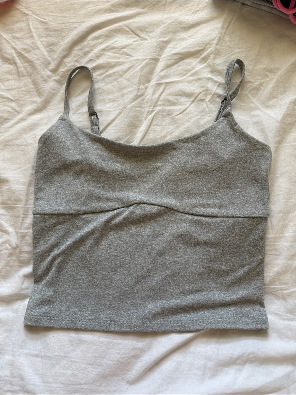 Hollister Grey Stretch Adjustable-Strap Cami
